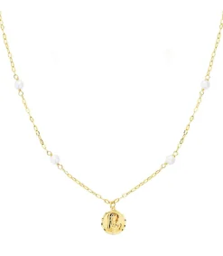 Collar Medalla Virgen Niña Perlas Oro 18K 40Cm<Alda Joyeros Flash Sale