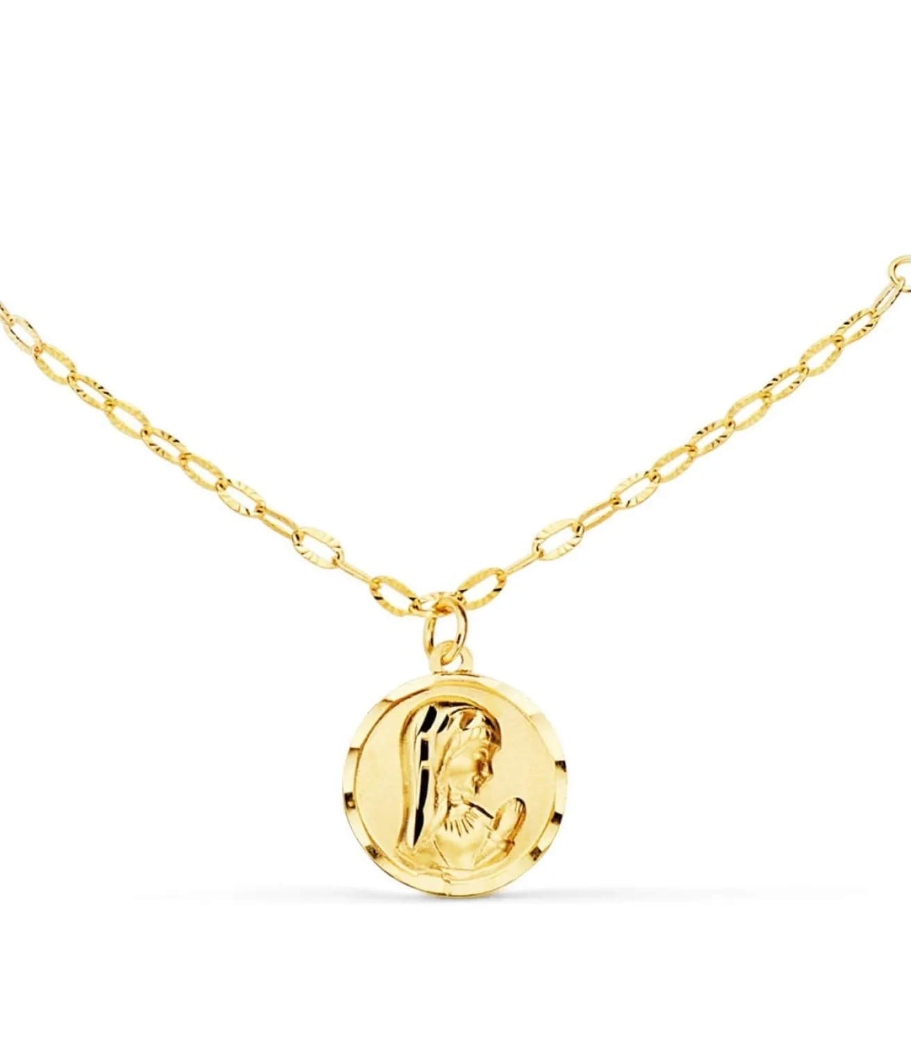 Collar Medalla Virgen Niña Perlas Oro 18K 40Cm<Alda Joyeros Flash Sale
