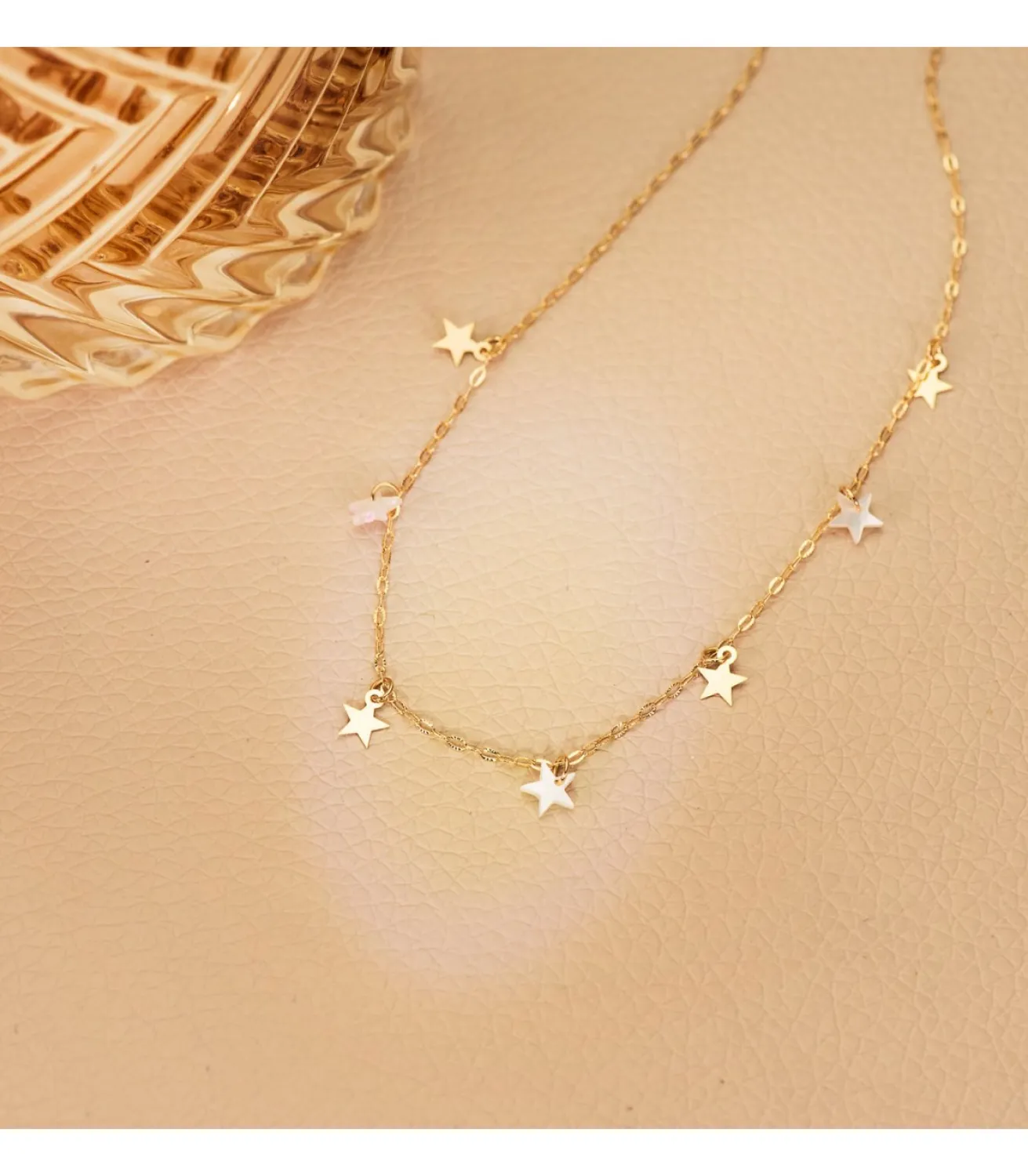 Collar Mujer Estrellitas Nacar Oro Amarillo 18K 40 Cm<Alda Joyeros Cheap