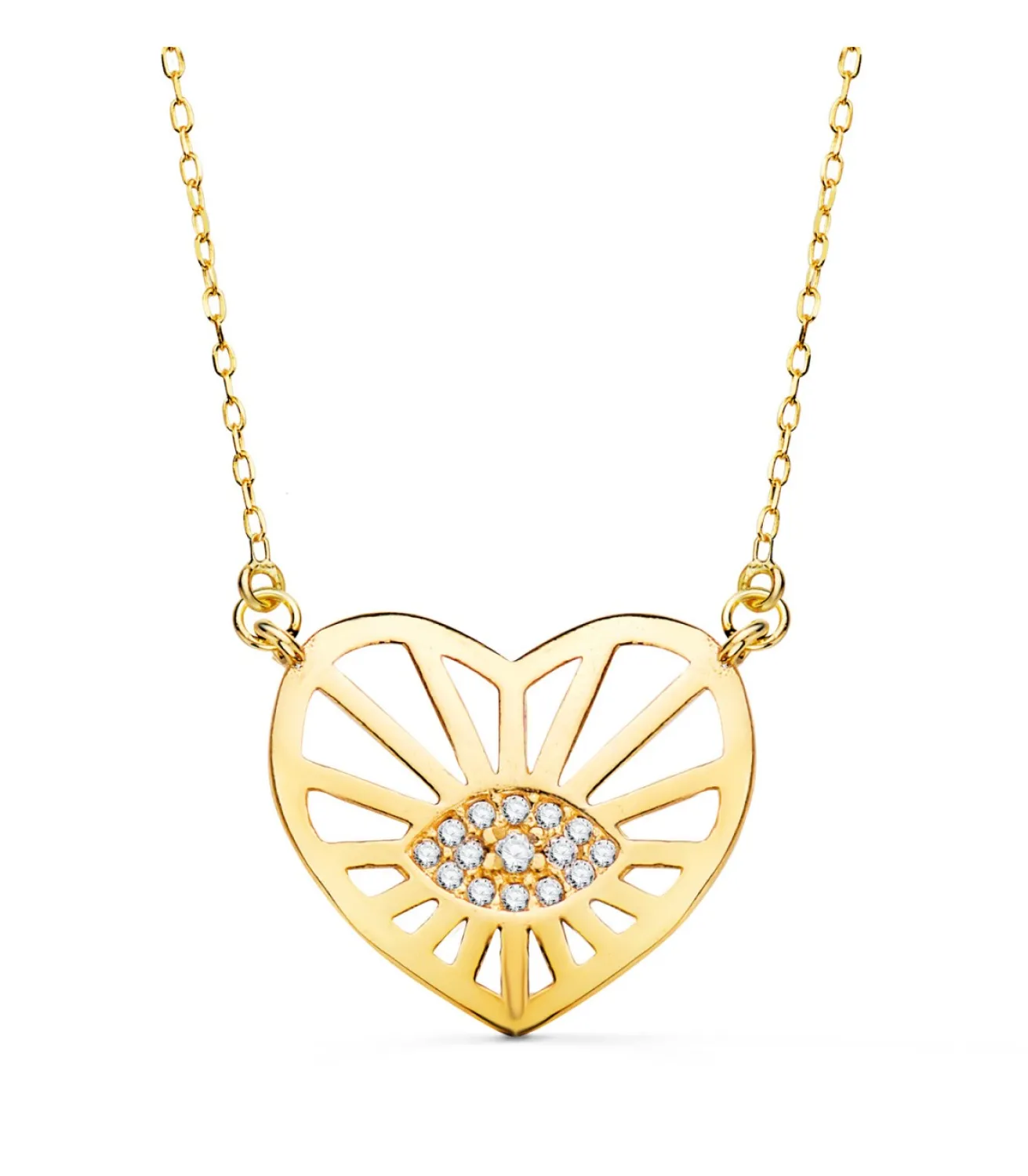 Collar Ojo Corazon Oro Amarillo 18K<Alda Joyeros Best Sale