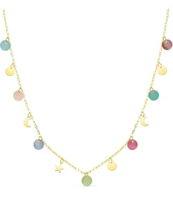 Collar Pastel Oro Amarillo 18K 45 Cm Piedras Color<Alda Joyeros Cheap