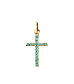 Cruz Circonitas Turquesas 18 Ktes<Alda Joyeros Best Sale