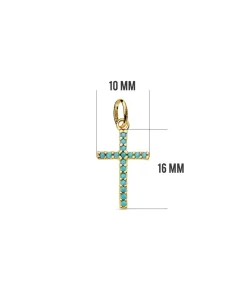 Cruz Circonitas Turquesas 18 Ktes<Alda Joyeros Best Sale