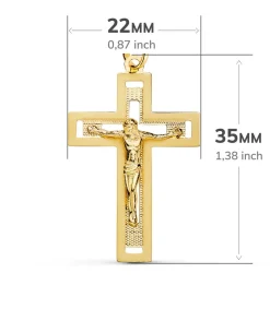Cruz Con Cristo Oro 18 K Rectangular Calada<Alda Joyeros Cheap