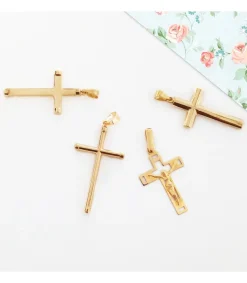 Cruz Cristo Calada 18 Ktes<Alda Joyeros Shop