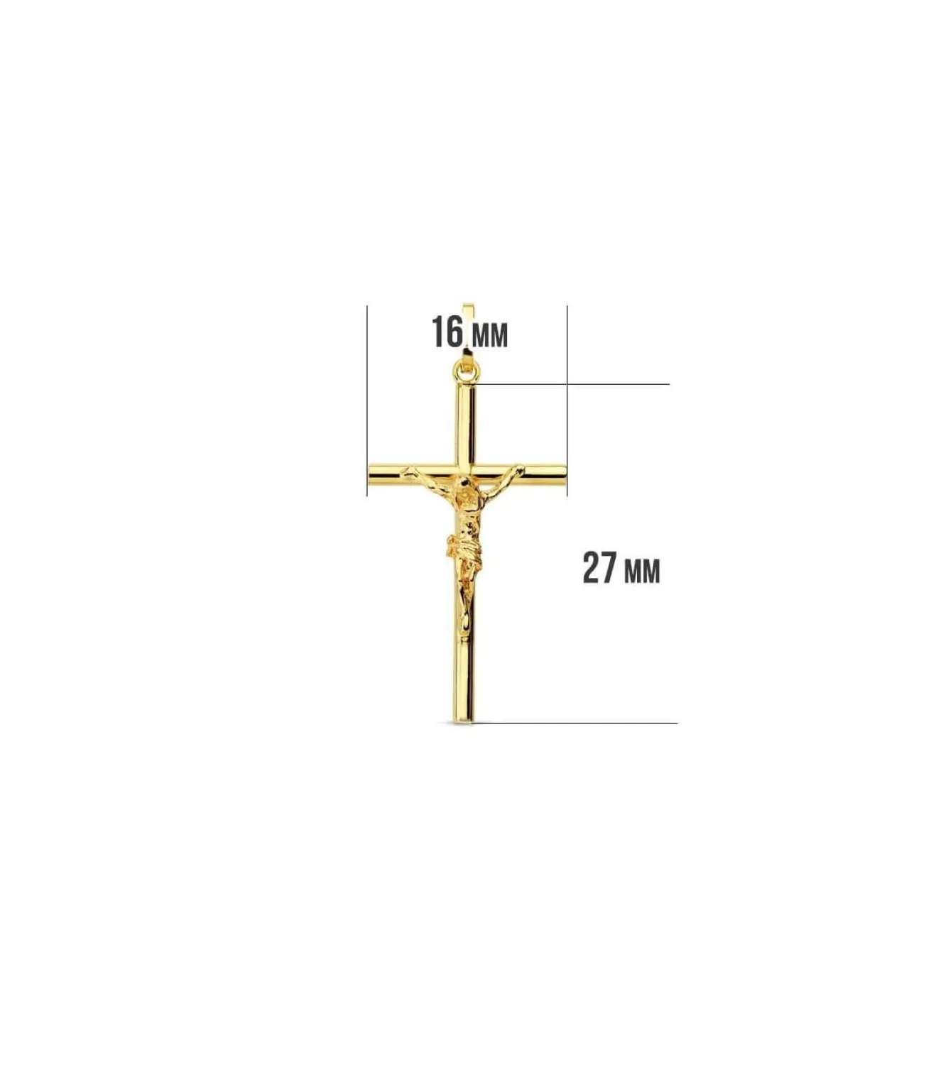 Cruz Cristo Hueca 18 Ktes 27Mm<Alda Joyeros Best