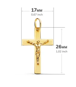 Cruz Cristo Plana Rectangular Oro 18K 26 Mm<Alda Joyeros New