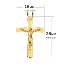 Cruz Cristo Plana Redondeada Oro 18K 25 Mm<Alda Joyeros Cheap