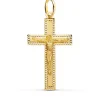 Cruz Cristo Plana Tallada Oro Amarillo 18 K<Alda Joyeros Fashion