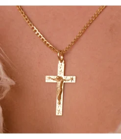 Cruz Cristo Tallada 18 Ktes 34Mm<Alda Joyeros Outlet
