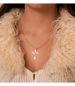 Cruz Cristo Tallada 18 Ktes 34Mm<Alda Joyeros Outlet