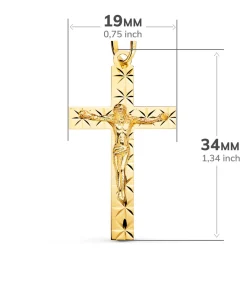 Cruz Cristo Tallada 18 Ktes 34Mm<Alda Joyeros Outlet