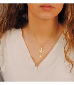 Cruz Cristo Tallada 18 Ktes 34Mm<Alda Joyeros Outlet