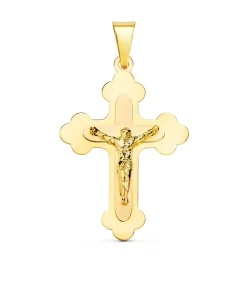 Cruz Cristo Trilobulada Oro Amarillo 18 Kilates 32 Mm<Alda Joyeros Cheap