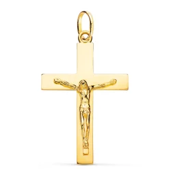 Cruz De Oro Cristo 18K 38Mm Rectangular Brillo<Alda Joyeros Flash Sale