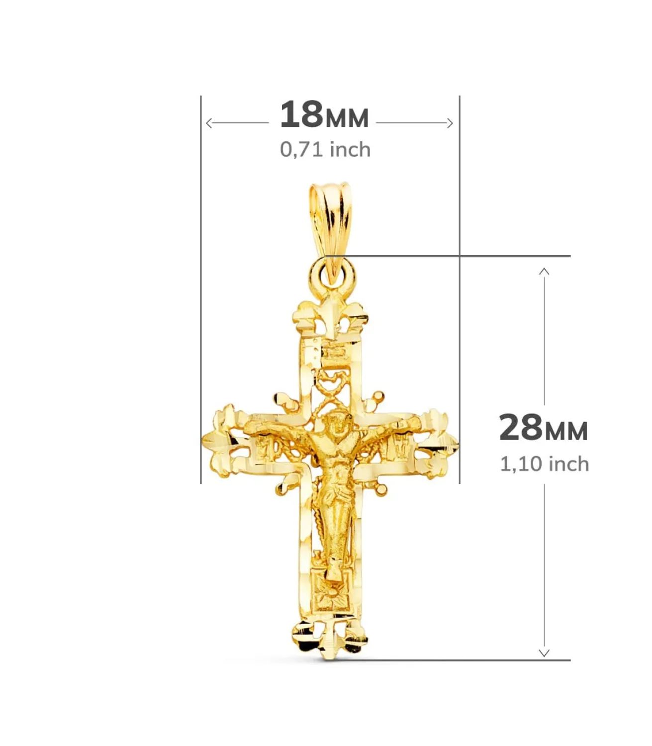 Cruz Filigrana Cristo Oro Amarillo 18K 28Mm<Alda Joyeros New