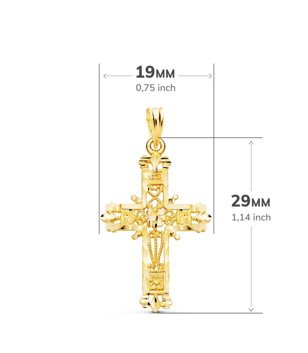 Cruz Filigrana Oro Amarillo 18K 29Mm<Alda Joyeros Clearance