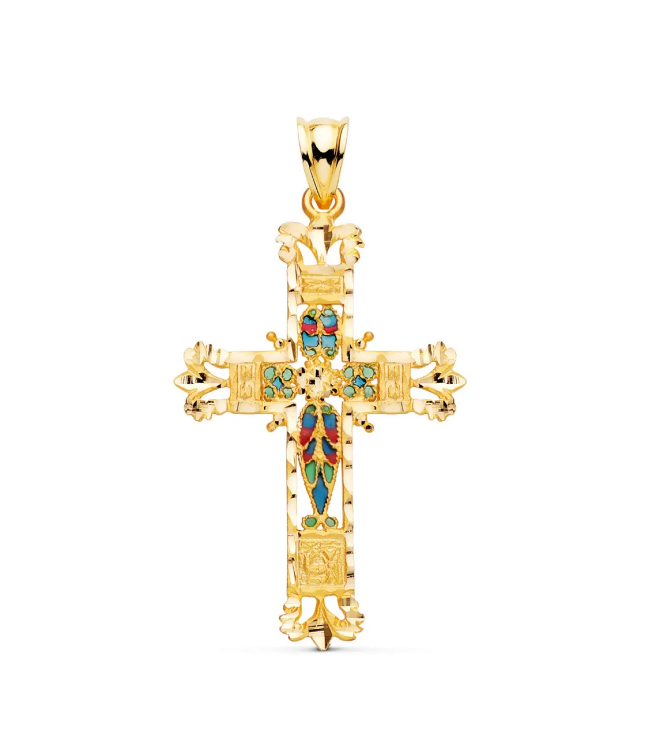 Cruz Filigrana Vidriera Oro Amarillo 18K 40Mm<Alda Joyeros Fashion
