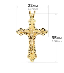 Cruz Gotica Cristo Tallada Oro 18K 35Mm<Alda Joyeros Outlet