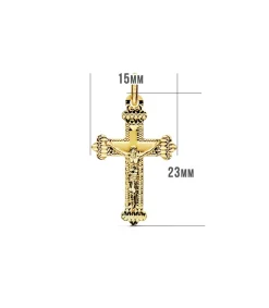 Cruz Irregular Cristo De Oro Amarillo 18K 23 Mm Laser<Alda Joyeros Outlet