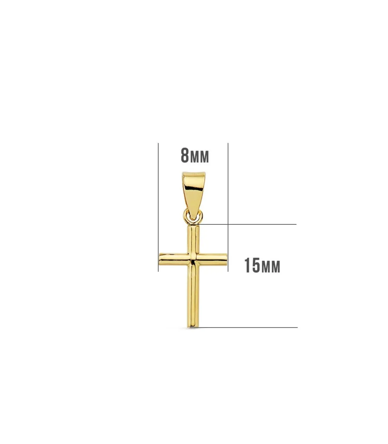 Cruz Lisa De Oro Amarillo 18 K 15 Mm<Alda Joyeros New