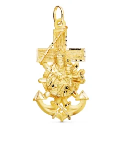 Cruz Marinera Virgen Del Carmen Oro 18K 47Mm<Alda Joyeros Shop