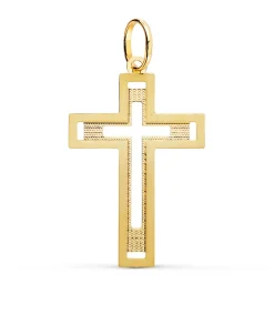 Cruz Oro 18 K Rectangular Calada<Alda Joyeros Clearance