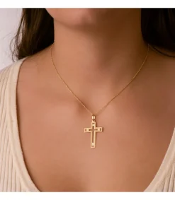 Cruz Oro 18 K Rectangular Calada<Alda Joyeros Clearance