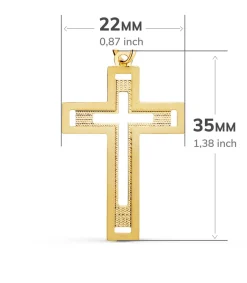 Cruz Oro 18 K Rectangular Calada<Alda Joyeros Clearance