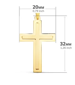 Cruz Oro 18 K Rectangular Plana<Alda Joyeros Best Sale