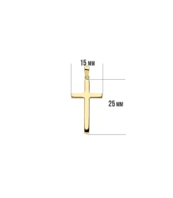 Cruz Plana Lisa 18 Ktes 25Mm<Alda Joyeros Fashion
