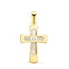 Cruz Plana Nacar Oro Amarillo 18 Kilates 20 Mm<Alda Joyeros Best Sale