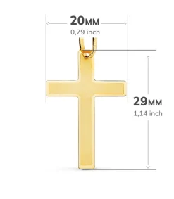 Cruz Plana Rectangular Oro 18K 29 Mm<Alda Joyeros Best