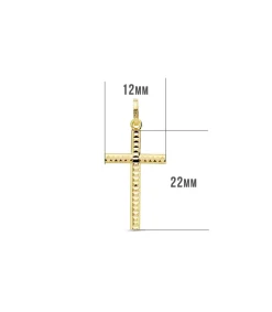 Cruz Plana Talla Oro Amarillo 18 K 22Mm<Alda Joyeros Store
