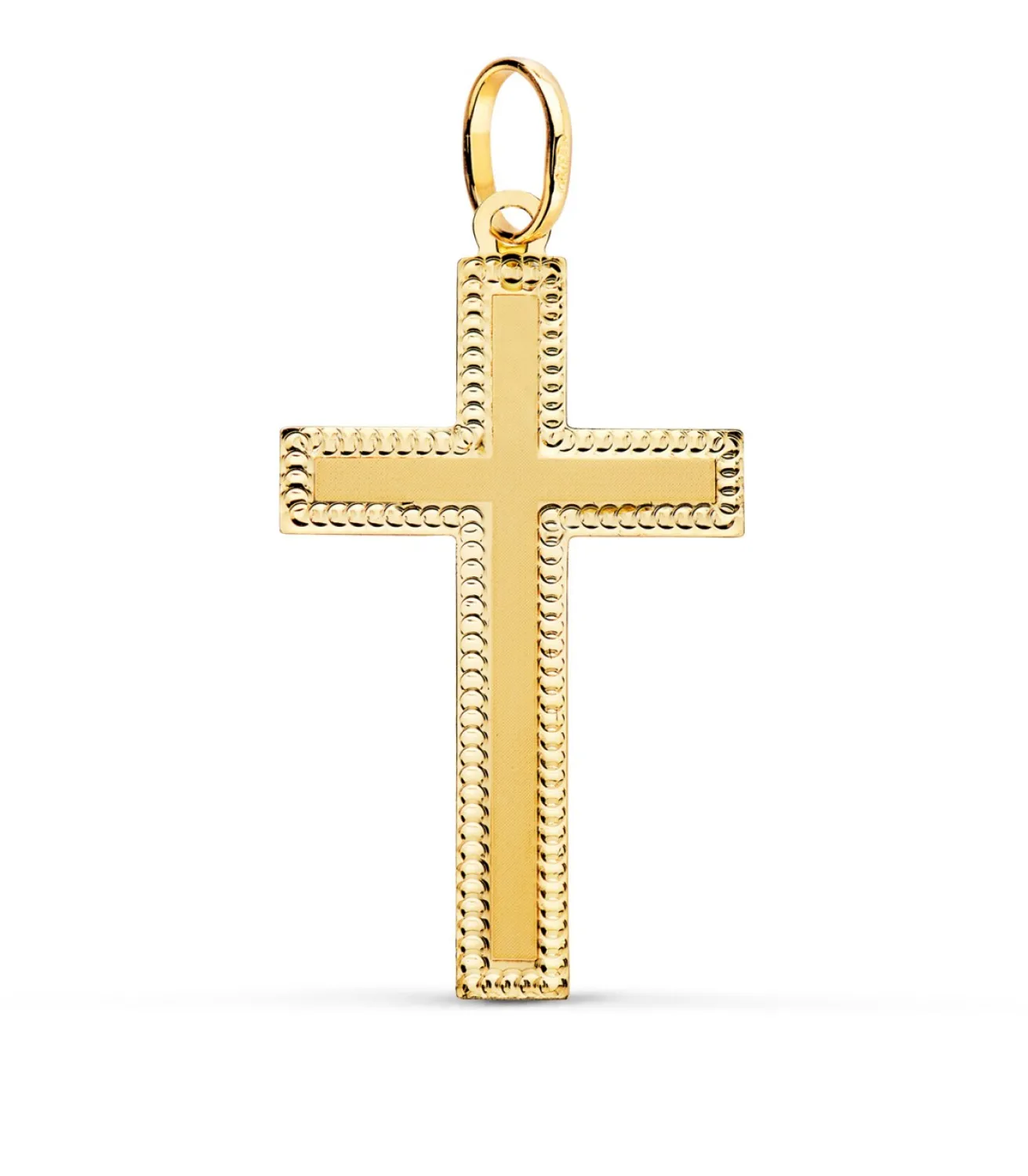 Cruz Plana Tallada Oro Amarillo 18 K<Alda Joyeros Cheap