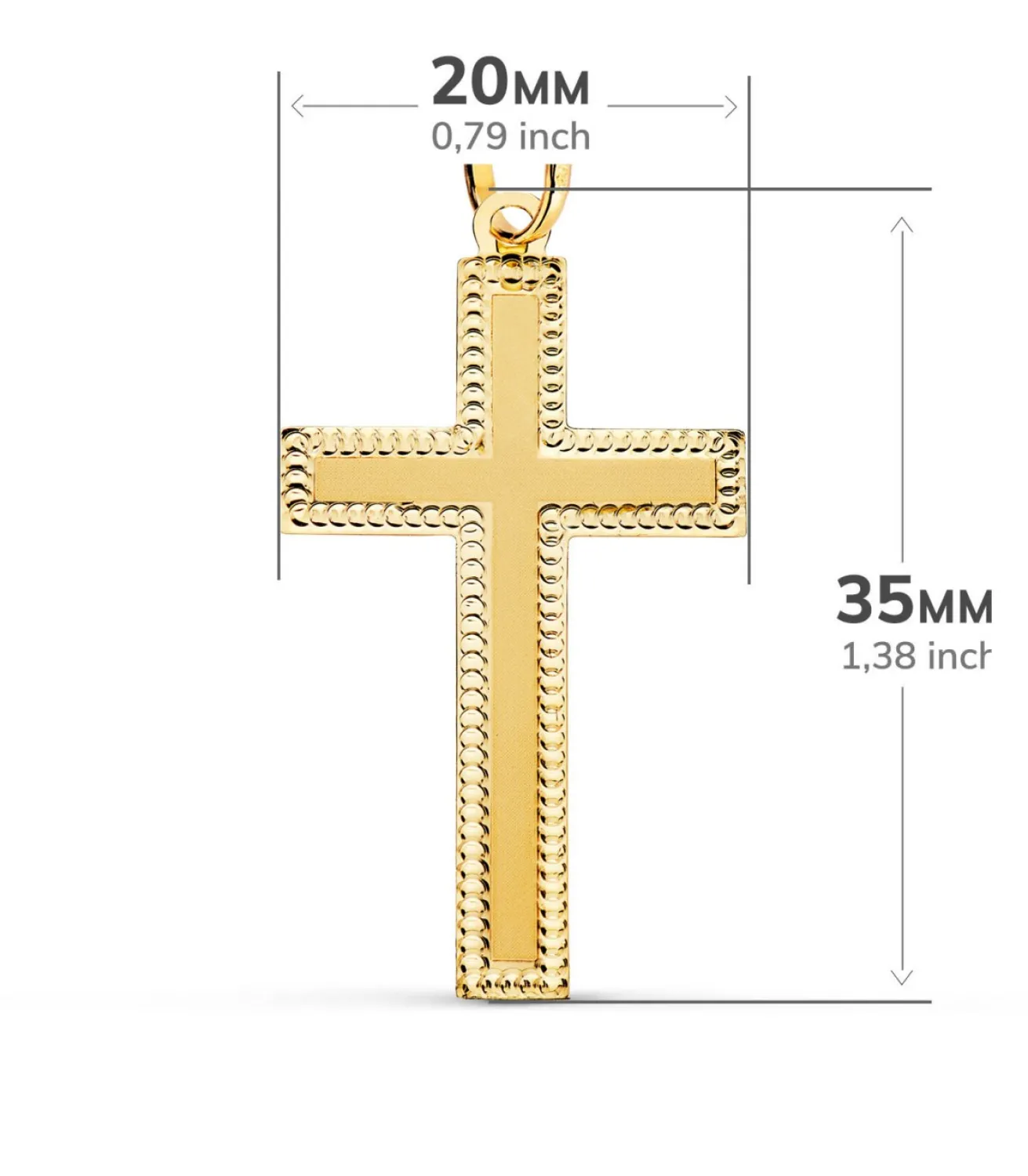 Cruz Plana Tallada Oro Amarillo 18 K<Alda Joyeros Cheap