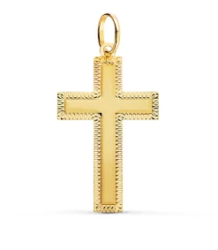 Cruz Rectangular Oro 18 Ktes Tallada<Alda Joyeros Sale