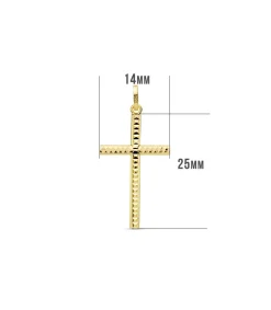 Cruz Tallada De Oro Amarillo 18 K 25 Mm<Alda Joyeros Outlet