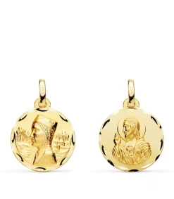 Escapulario Montserrat Y Corazon De Jesus Oro 18K 16Mm<Alda Joyeros Outlet