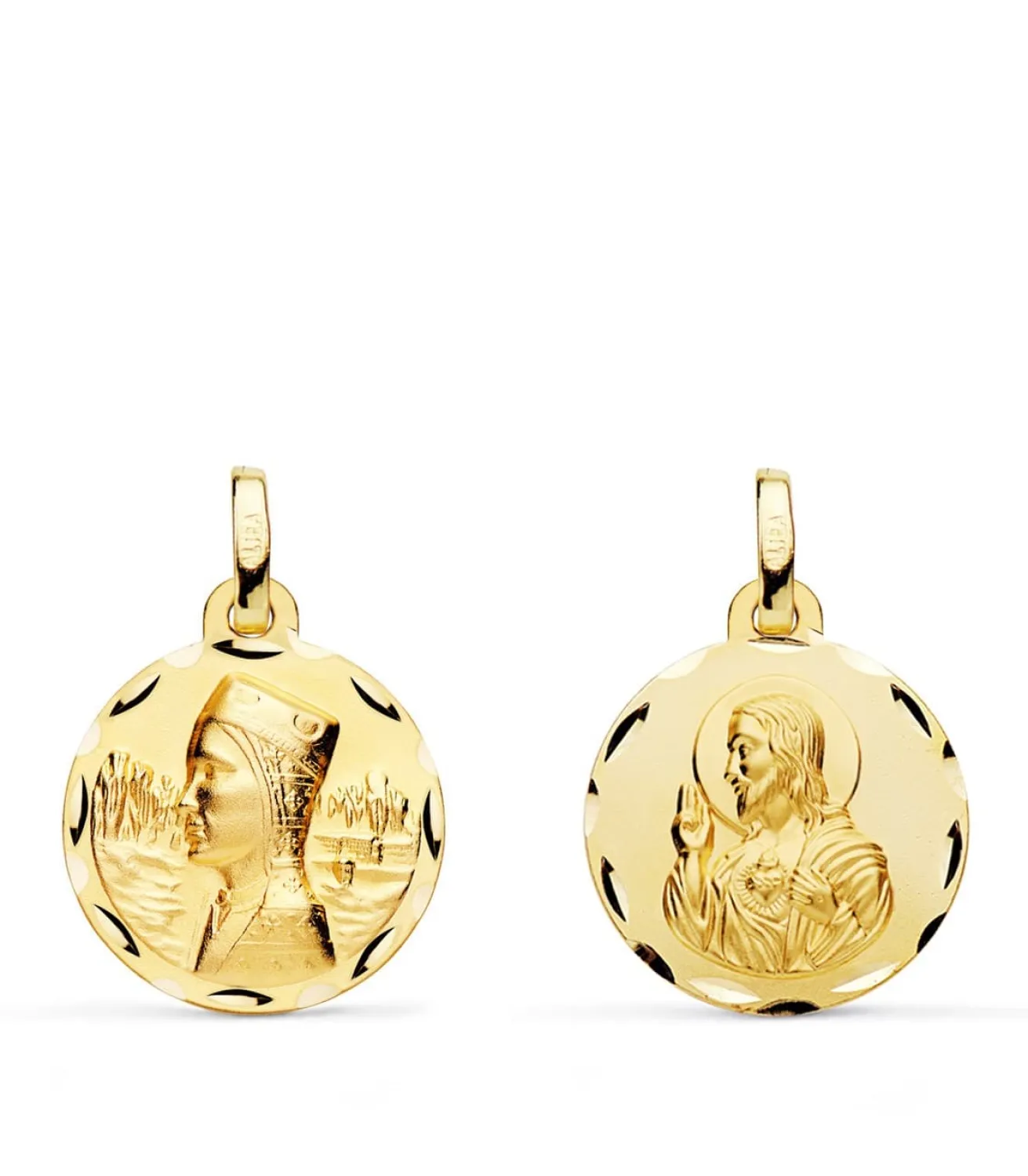 Escapulario Montserrat Y Corazon De Jesus Oro 18K 16Mm<Alda Joyeros Outlet