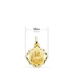 Escapulario V. Carmen Y C. Jesus Oro 18 K 16 Mm Pandereta<Alda Joyeros Cheap