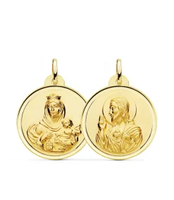 Escapulario V. Carmen Y C. Jesus Oro 18K 26 Mm Bisel<Alda Joyeros Sale