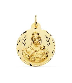 Escapulario V. Carmen Y C. Jesus Oro 18K 30Mm Tallado<Alda Joyeros Shop