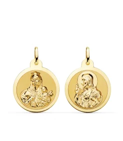 Escapulario V. Carmen Y C. Jesus Oro 9K 22 Mm Brillo<Alda Joyeros Shop