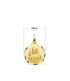 Escapulario V. Carmen Y C. Jesus Oro 18K 16Mm Tallado<Alda Joyeros Cheap