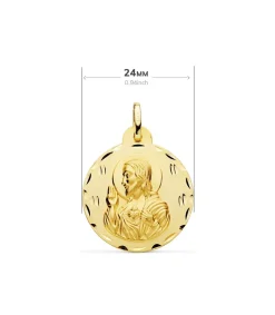 Escapulario V. Carmen Y C. Jesus Oro 18K 24 Mm Tallado<Alda Joyeros Sale