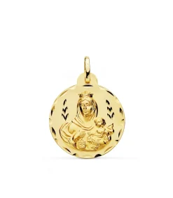 Escapulario V. Carmen Y C. Jesus Oro 18K 24 Mm Tallado<Alda Joyeros Sale