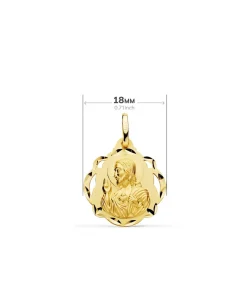 Escapulario V. Carmen Y C. Jesus Oro 18 K 18 Mm Pandereta<Alda Joyeros Hot
