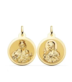Escapulario V. Carmen Y C. Jesus Oro 18K 24 Mm Brillo<Alda Joyeros Shop