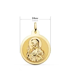 Escapulario V. Carmen Y C. Jesus Oro 18K 24 Mm Brillo<Alda Joyeros Shop